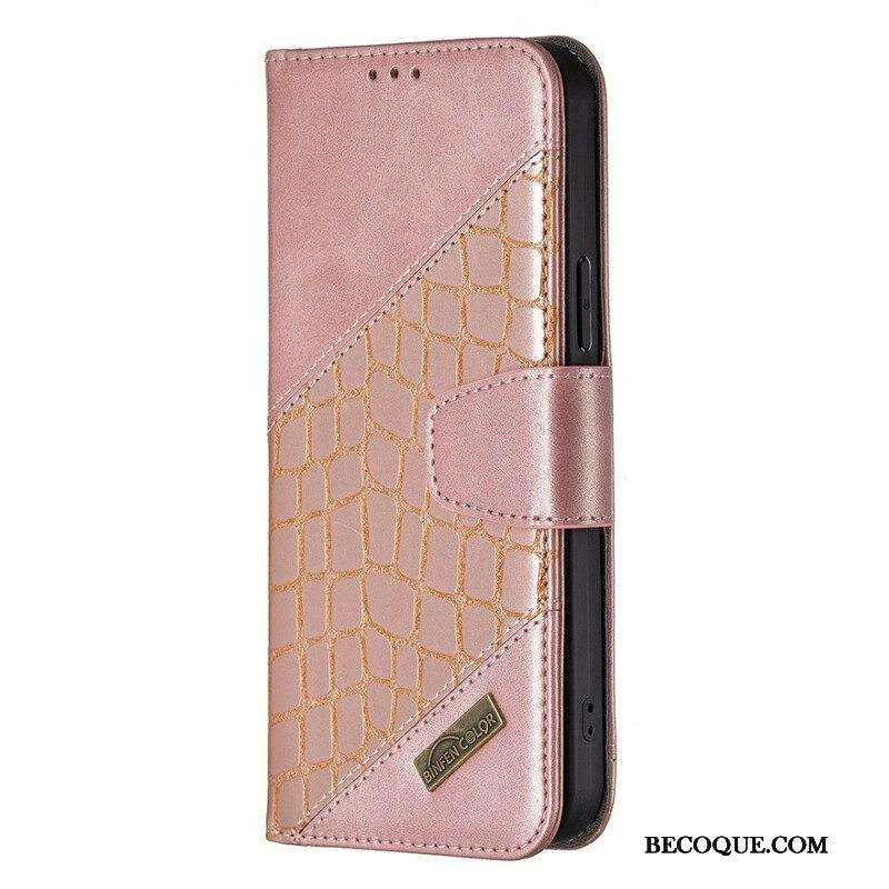 Kotelot iPhone 13 Pro Max Klassinen Krokotiilin Ihoefekti