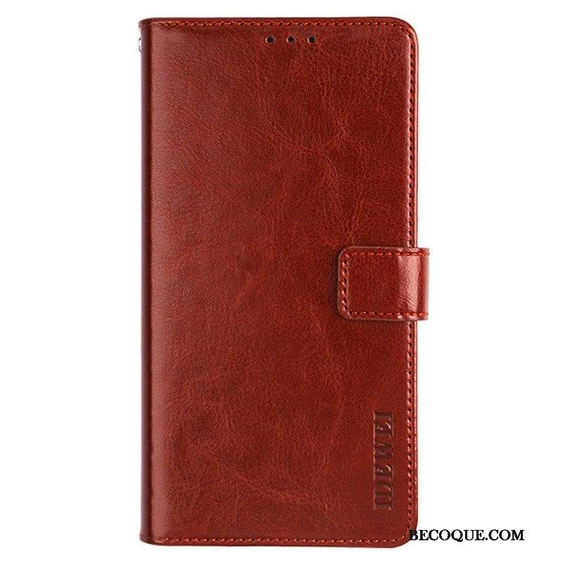 Kotelot iPhone 14 Plus Nahkajäljitelmä Idewei