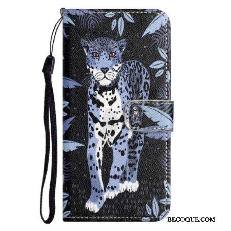 Kotelot iPhone 14 Plus Suojaketju Kuori Strappy Leopard