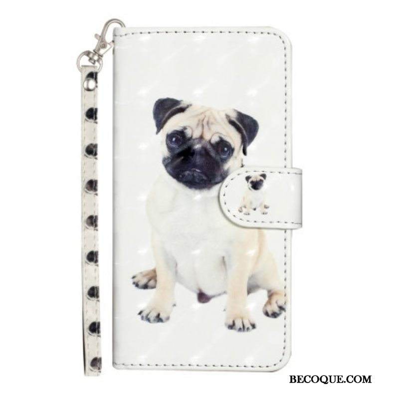 Kotelot iPhone 15 Plus Suojaketju Kuori 3d-mopsi Hihnalla