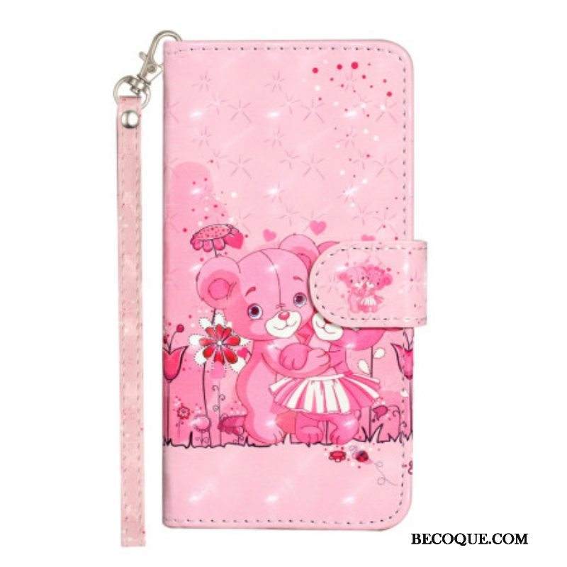 Kotelot iPhone 15 Plus Suojaketju Kuori 3d-nallekarhut Hihnalla