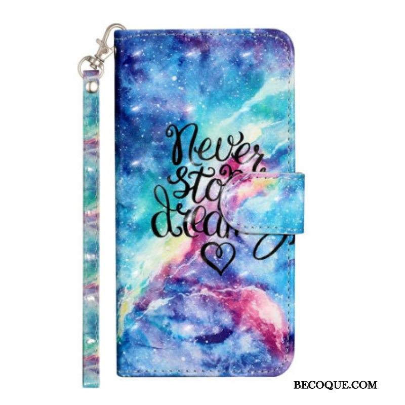 Kotelot iPhone 15 Plus Suojaketju Kuori Älä Koskaan Lakkaa Haaveilemasta 3d-hihna