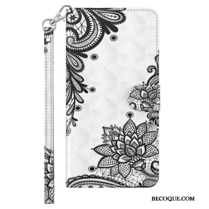 Kotelot iPhone 15 Pro Max Suojaketju Kuori 3d-pitsi Hihnalla