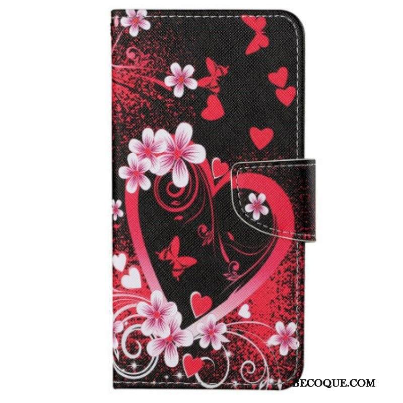 Kotelot iPhone 15 Suojaketju Kuori Lanyard Hearts