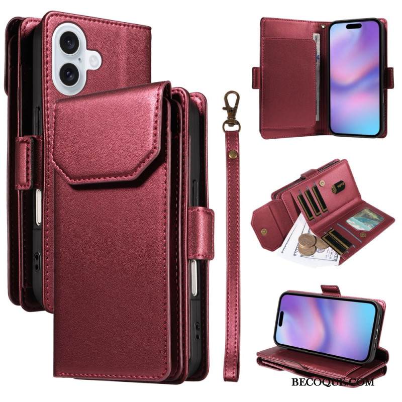 Kotelot iPhone 17 Useita Korttipaikkoja Ja Rannehihna Suojakuori