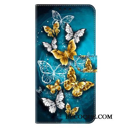 Kuoret Samsung Galaxy S26 Plus Kultainen Perhonen Vihreällä Pohjalla