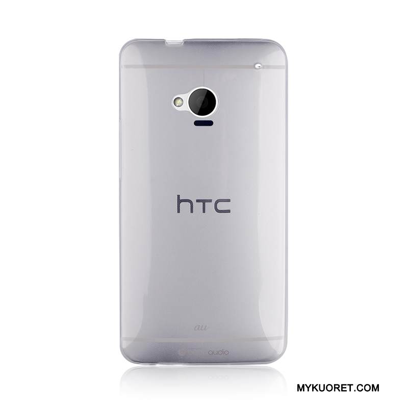 Kuori Htc One M7 Pehmeä Neste Läpinäkyvä Harmaa, Kotelo Htc One M7 Silikoni Ohut Puhelimen Kuoret