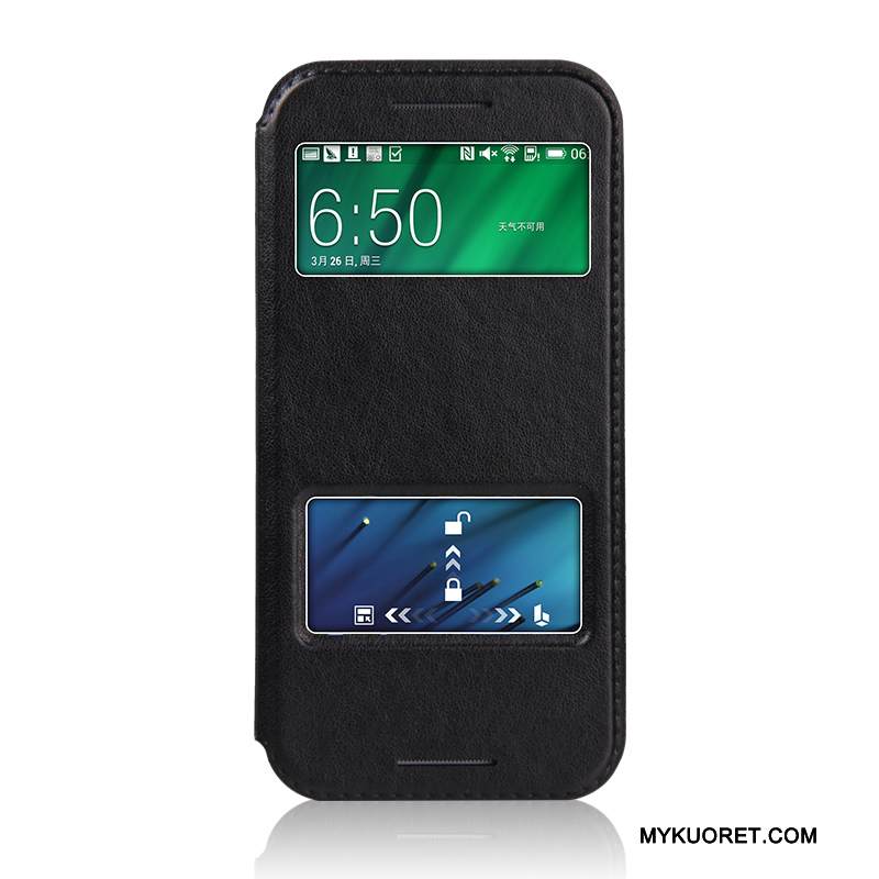 Kuori Htc One M8 Suojaus Puhelimen Kuoret Ohut, Kotelo Htc One M8 Nahka Musta