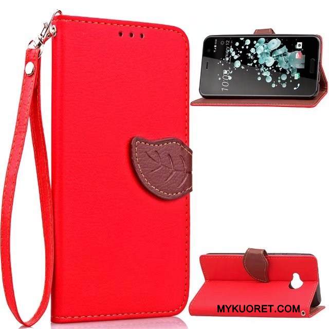 Kuori Htc U Play Luova Ripustettavat Koristeet Punainen, Kotelo Htc U Play Nahka Murtumaton Puhelimen Kuoret