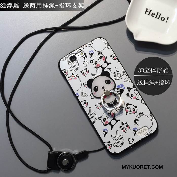 Kuori Huawei Ascend G7 Pehmeä Neste Valkoinen Puhelimen Kuoret, Kotelo Huawei Ascend G7 Sarjakuva Ihana Trendi