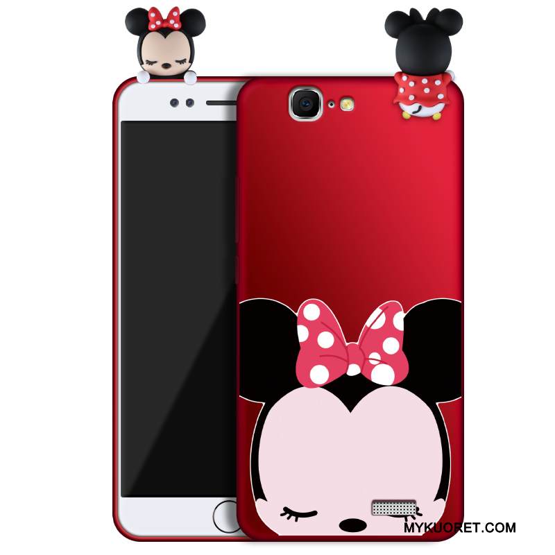 Kuori Huawei Ascend G7 Silikoni Puhelimen Kuoret Murtumaton, Kotelo Huawei Ascend G7 Suojaus Ripustettavat Koristeet Punainen