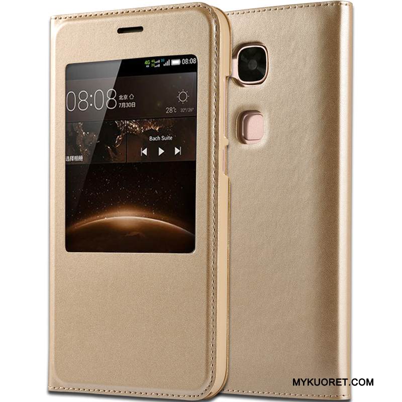 Kuori Huawei G7 Plus Nahka Murtumaton Puhelimen Kuoret, Kotelo Huawei G7 Plus Suojaus Kulta