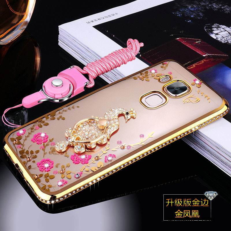 Kuori Huawei G7 Plus Pehmeä Neste Puhelimen Kuoret Kulta, Kotelo Huawei G7 Plus Suojaus Ripustettavat Koristeet