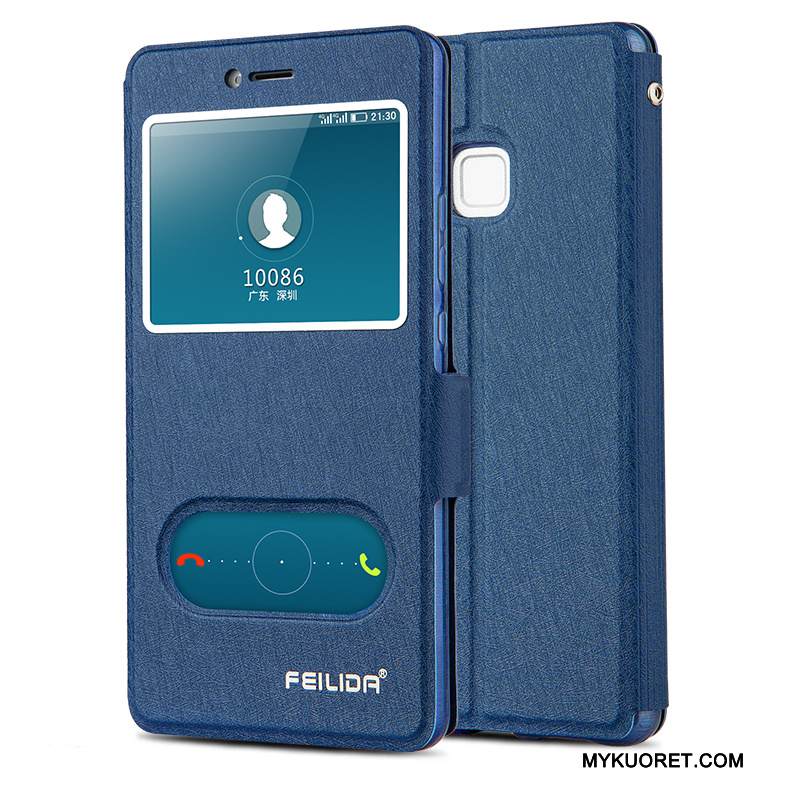 Kuori Huawei G9 Lite Nahka Puhelimen Kuoret Tummansininen, Kotelo Huawei G9 Lite Suojaus Nuoret