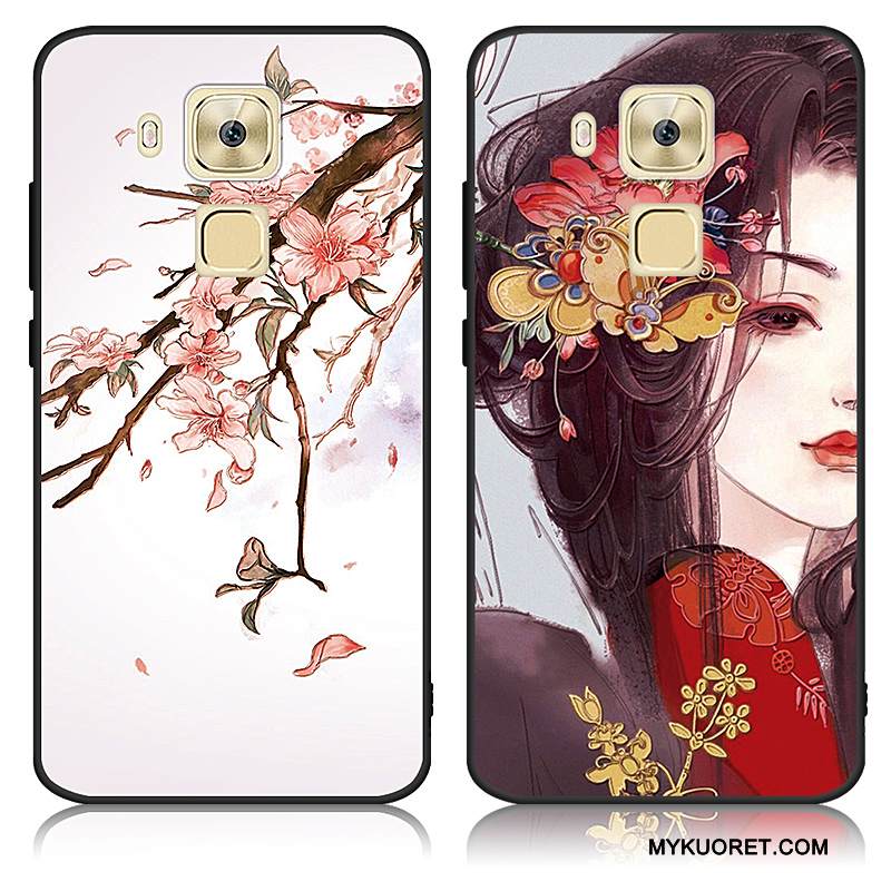 Kuori Huawei G9 Plus Laukut Pesty Suede Puhelimen Kuoret, Kotelo Huawei G9 Plus Pehmeä Neste Murtumaton Punainen