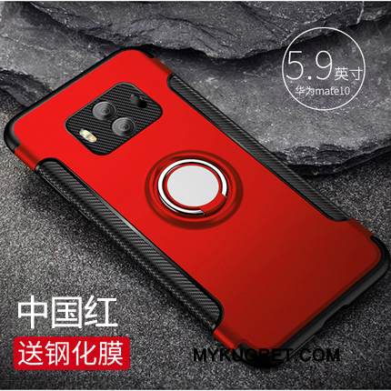 Kuori Huawei Mate 10 Laukut Panssari Punainen, Kotelo Huawei Mate 10 Silikoni Murtumaton Rengas