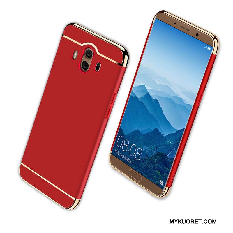 Kuori Huawei Mate 10 Laukut Pesty Suede Punainen, Kotelo Huawei Mate 10 Suojaus Kova Puhelimen Kuoret