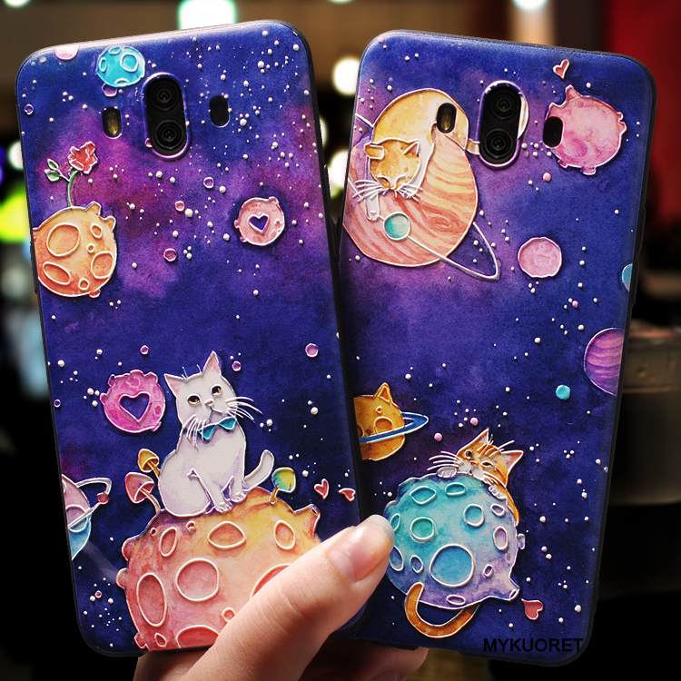 Kuori Huawei Mate 10 Laukut Puhelimen Kuoret Trendi, Kotelo Huawei Mate 10 Pehmeä Neste Violetti Persoonallisuus