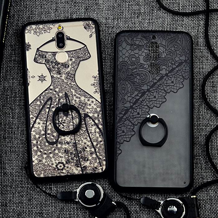 Kuori Huawei Mate 10 Lite Laukut Ripustettavat Koristeet Rengas, Kotelo Huawei Mate 10 Lite Silikoni Musta Trendi