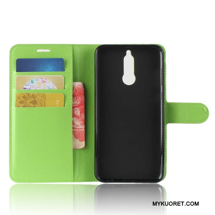 Kuori Huawei Mate 10 Lite Salkku Vihreä, Kotelo Huawei Mate 10 Lite Nahka