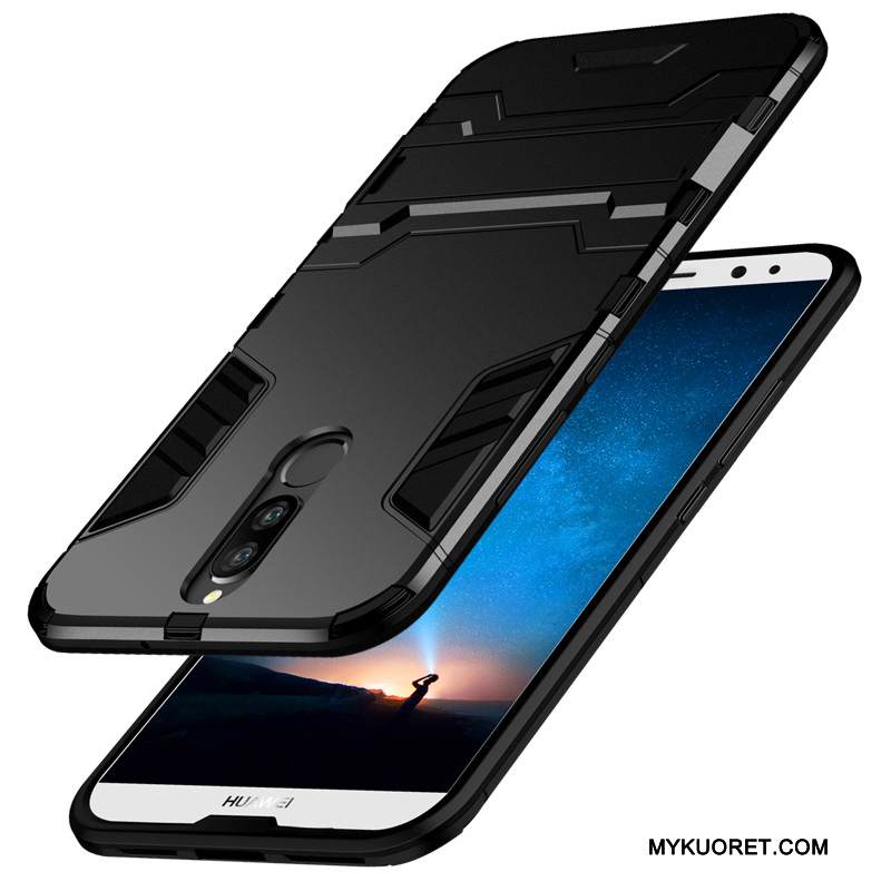 Kuori Huawei Mate 10 Lite Silikoni Murtumaton Musta, Kotelo Huawei Mate 10 Lite Laukut Pesty Suede Puhelimen Kuoret