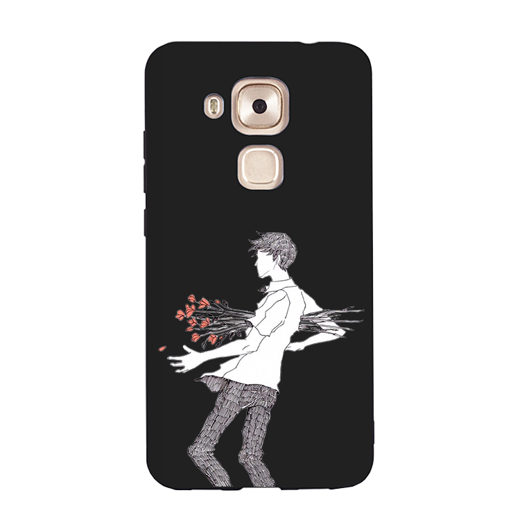 Kuori Huawei Mate 10 Lite Silikoni Rakastunut Musta, Kotelo Huawei Mate 10 Lite Pehmeä Neste Yksinkertainen Puhelimen Kuoret