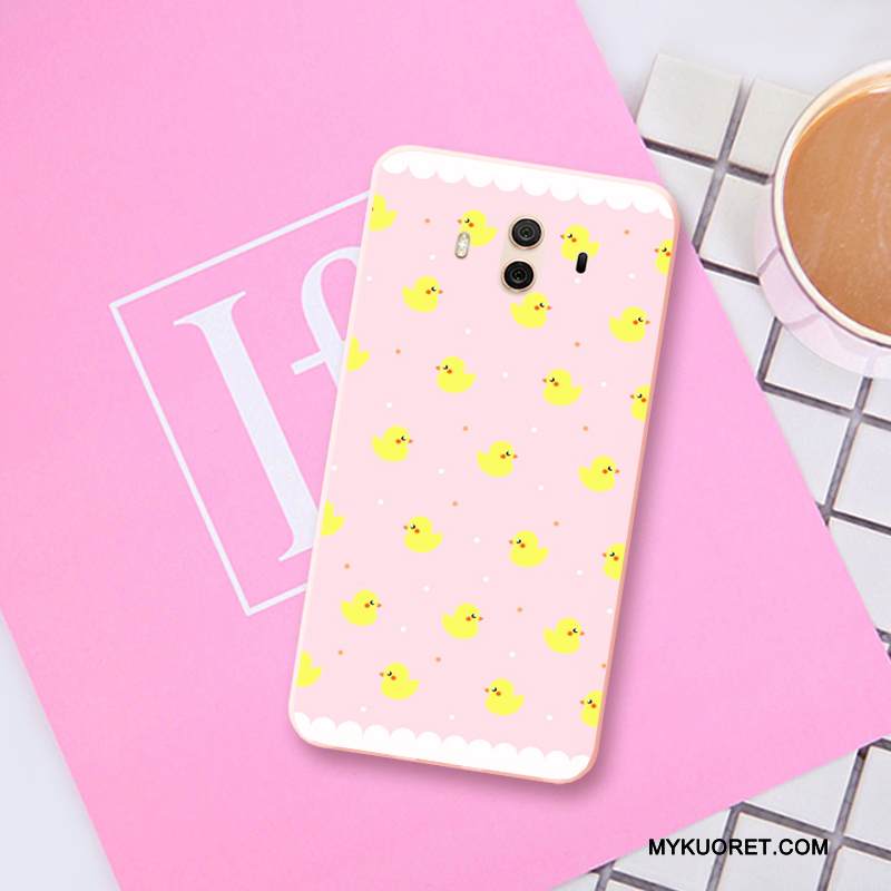 Kuori Huawei Mate 10 Pehmeä Neste Kustannukset Puhelimen Kuoret, Kotelo Huawei Mate 10 Kohokuviointi Keltainen Pieni
