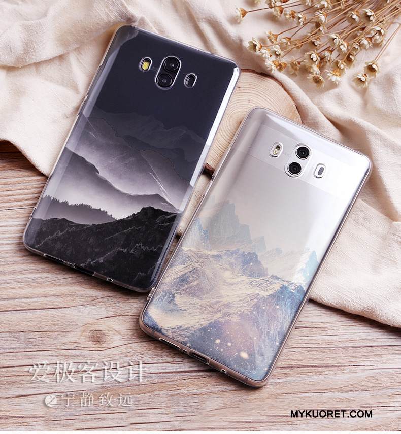 Kuori Huawei Mate 10 Suojaus Musta Puhelimen Kuoret, Kotelo Huawei Mate 10 Pehmeä Neste Maisema