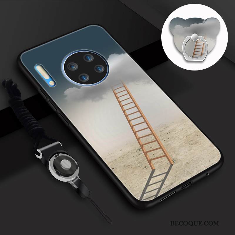 Kuori Huawei Mate 30 Pehmeä Neste Karkaisu Puhelimen Kuoret, Kotelo Huawei Mate 30 Silikoni Rengas Ripustettavat Koristeet