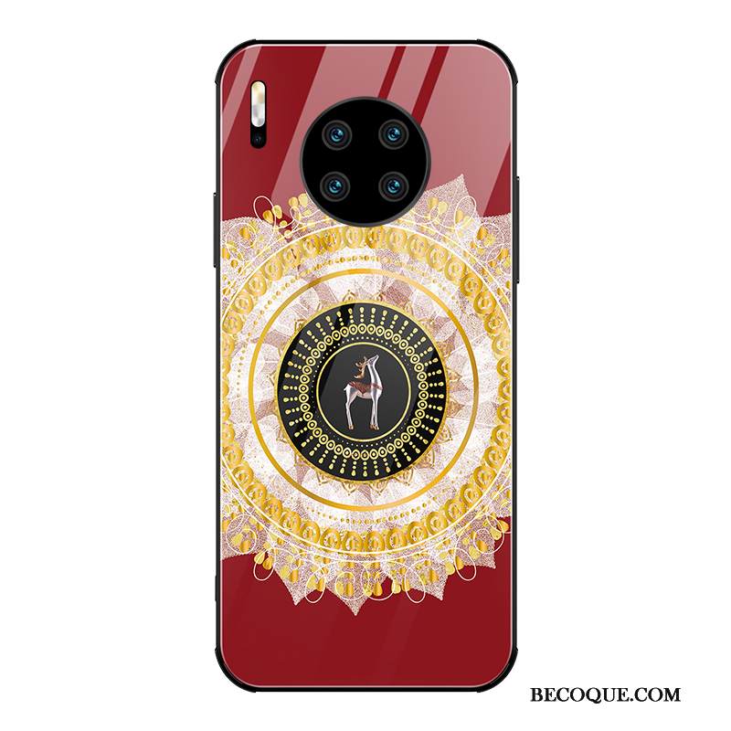 Kuori Huawei Mate 30 Pro Luova Kiinalainen Tyyli Ylellisyys, Kotelo Huawei Mate 30 Pro Laukut Lasi Punainen