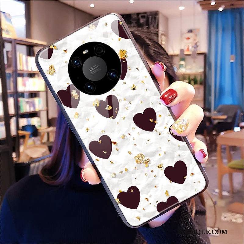 Kuori Huawei Mate 40 Pehmeä Neste Tuuli Karkaisu, Kotelo Huawei Mate 40 Valkoinen Net Red