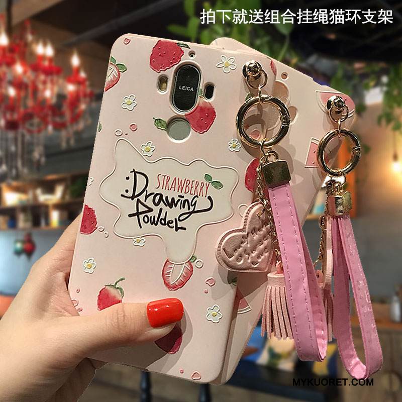 Kuori Huawei Mate 8 Pehmeä Neste Pesty Suede Ripustettavat Koristeet, Kotelo Huawei Mate 8 Kohokuviointi Kissa Puhelimen Kuoret