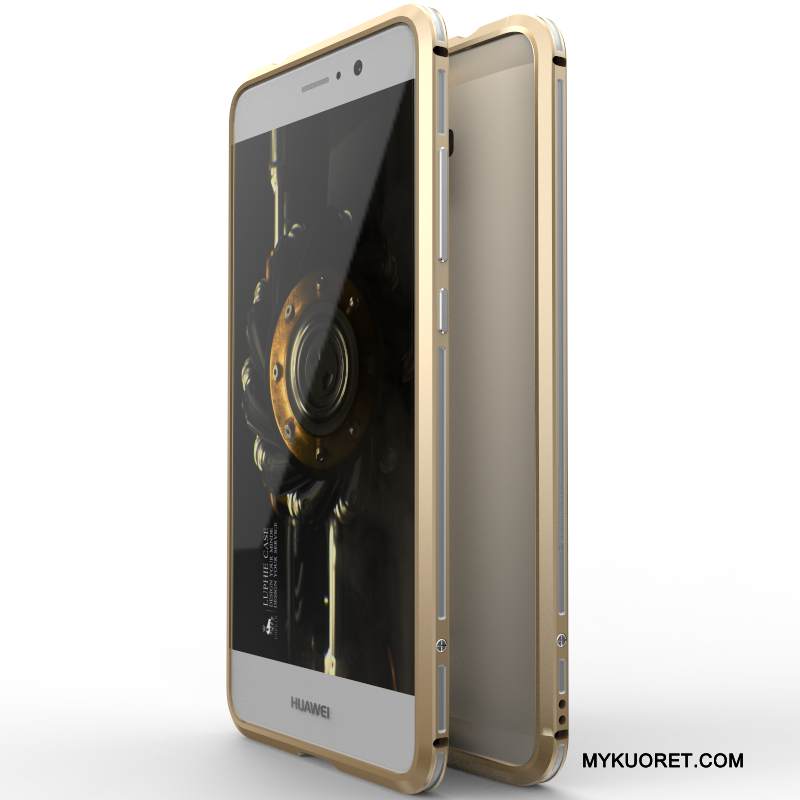 Kuori Huawei Mate 9 Metalli Kulta Kova, Kotelo Huawei Mate 9 Suojaus Kehys Murtumaton