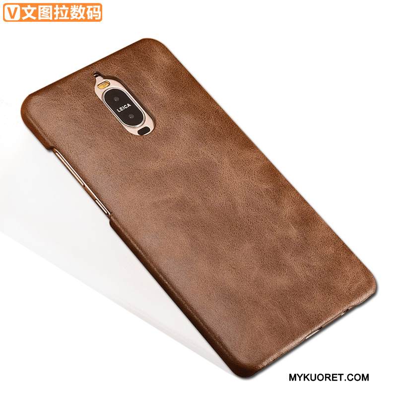 Kuori Huawei Mate 9 Nahka Puhelimen Kuoret Vaalean, Kotelo Huawei Mate 9 Suojaus Niitti Pesty Suede