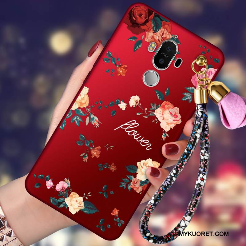 Kuori Huawei Mate 9 Pehmeä Neste Punainen Pesty Suede, Kotelo Huawei Mate 9 Laukut Murtumaton Puhelimen Kuoret