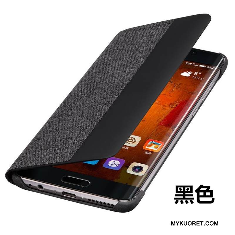 Kuori Huawei Mate 9 Pro Nahka Puhelimen Kuoret Musta, Kotelo Huawei Mate 9 Pro Suojaus