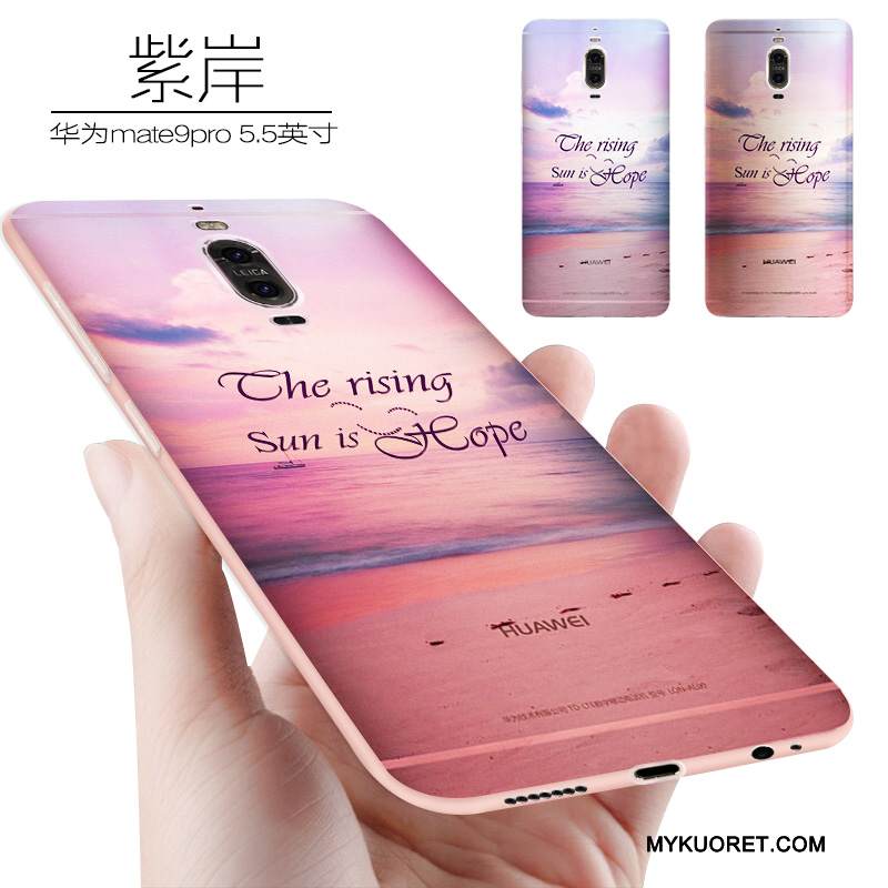 Kuori Huawei Mate 9 Pro Silikoni Jauhe Puhelimen Kuoret, Kotelo Huawei Mate 9 Pro Pehmeä Neste Pesty Suede Persoonallisuus