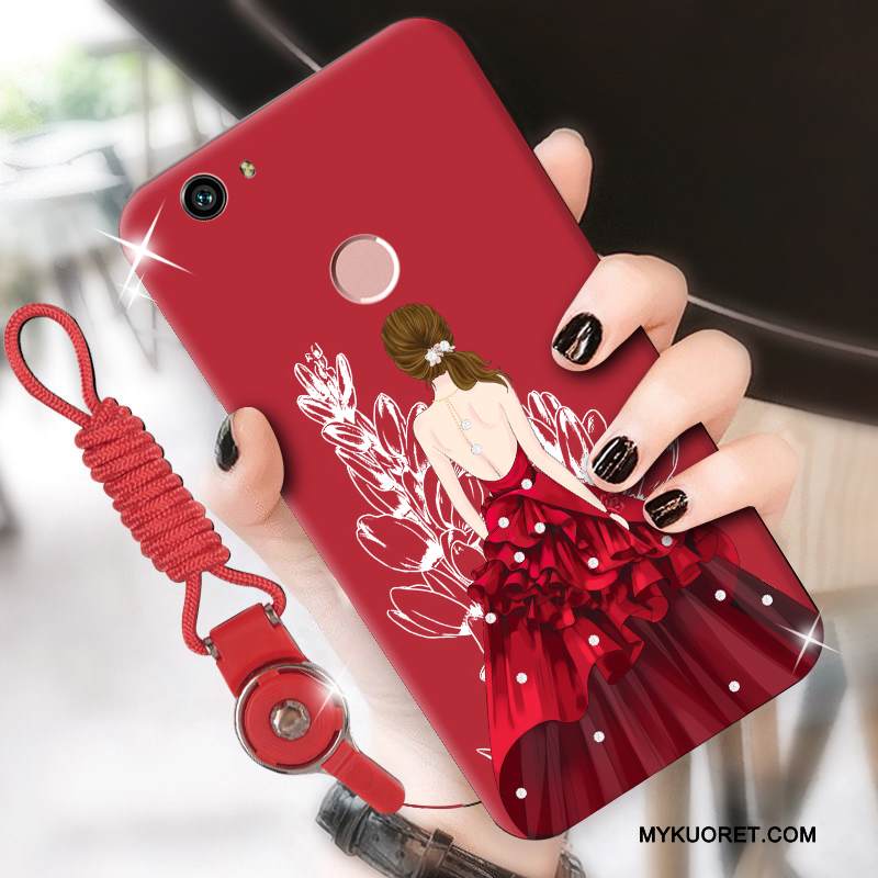 Kuori Huawei Nova Pehmeä Neste Puhelimen Kuoret Läpinäkyvä, Kotelo Huawei Nova Silikoni Ripustettavat Koristeet Punainen