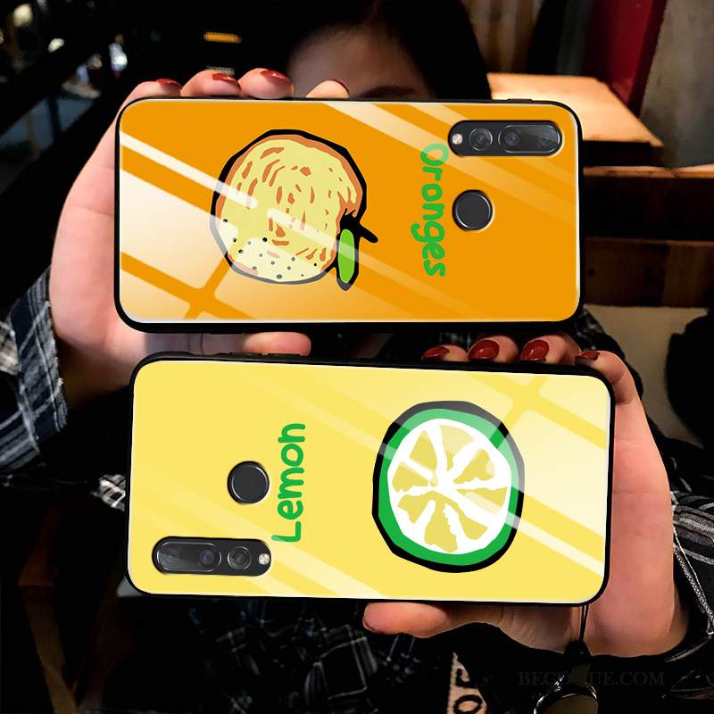 Kuori Huawei P Smart+ 2019 Sarjakuva Yksinkertainen Peili, Kotelo Huawei P Smart+ 2019 Suojaus Valkoinen Lasi