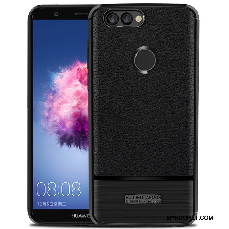 Kuori Huawei P Smart Laukut Murtumaton Musta, Kotelo Huawei P Smart Suojaus Puhelimen Kuoret Pesty Suede