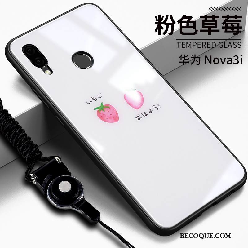 Kuori Huawei P Smart+ Laukut Pieni Ylellisyys, Kotelo Huawei P Smart+ Silikoni Net Red Valkoinen