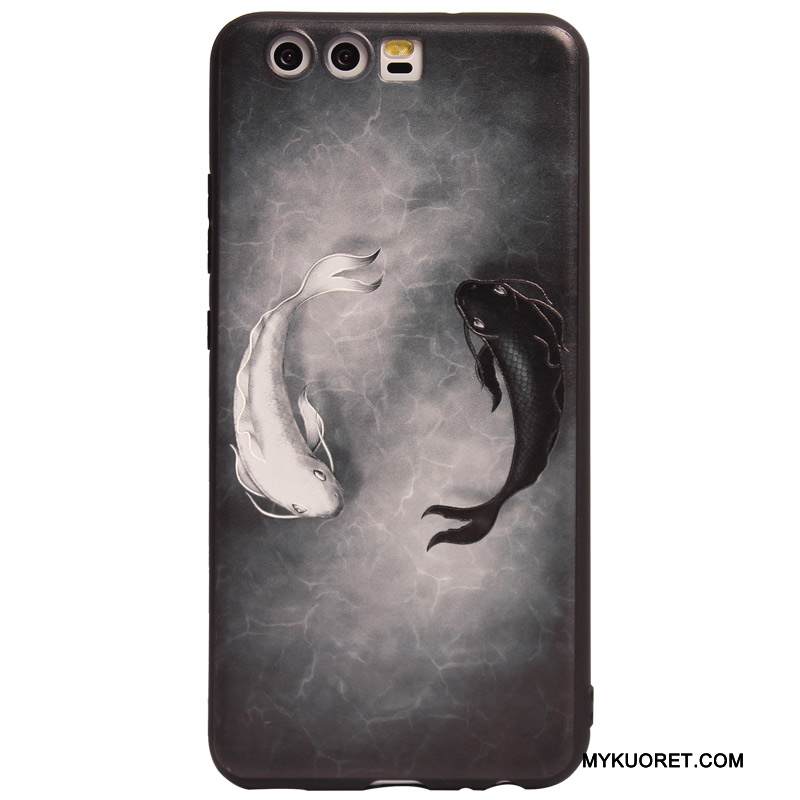 Kuori Huawei P10 Laukut Musta Persoonallisuus, Kotelo Huawei P10 Silikoni Puhelimen Kuoret Kiinalainen Tyyli