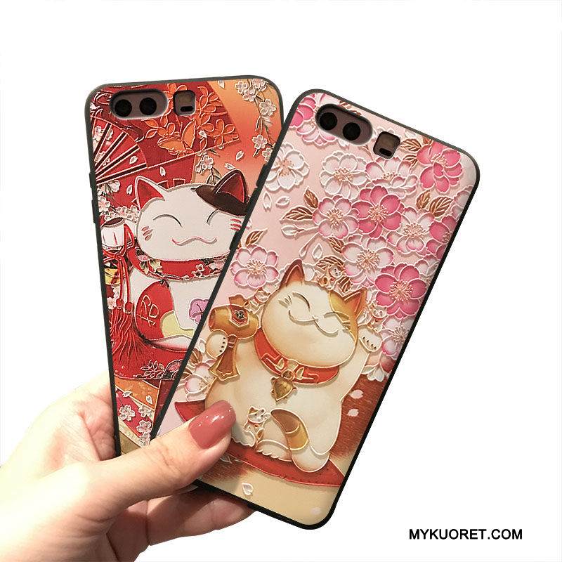 Kuori Huawei P10 Laukut Rikkaus Ripustettavat Koristeet, Kotelo Huawei P10 Silikoni Jauhe Kissa