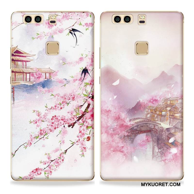 Kuori Huawei P10 Laukut Tuuli Ripustettavat Koristeet, Kotelo Huawei P10 Kohokuviointi Jauhe Puhelimen Kuoret