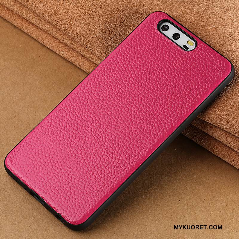 Kuori Huawei P10 Plus Nahka Persoonallisuus Punainen, Kotelo Huawei P10 Plus Laukut Tyylikäs Murtumaton