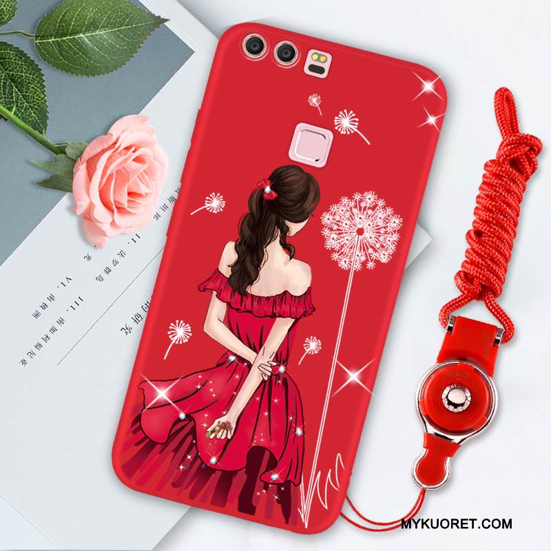 Kuori Huawei P10 Plus Pehmeä Neste Murtumaton Punainen, Kotelo Huawei P10 Plus Suojaus Persoonallisuus Puhelimen Kuoret