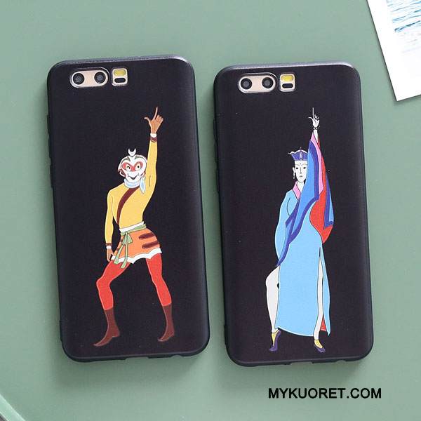 Kuori Huawei P10 Plus Pehmeä Neste Ripustettavat Koristeet Musta, Kotelo Huawei P10 Plus Luova Persoonallisuus Rakastunut