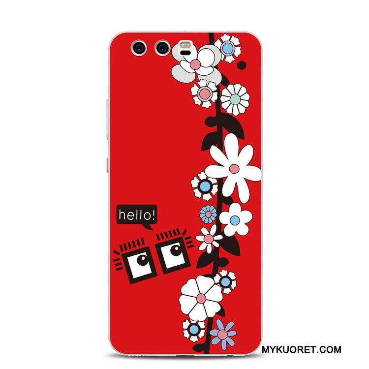 Kuori Huawei P10 Plus Silikoni Puhelimen Kuoret Rengas, Kotelo Huawei P10 Plus Laukut Punainen