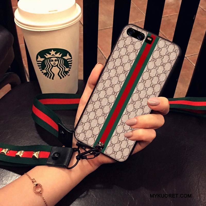 Kuori Huawei P10 Plus Silikoni Ripustettavat Koristeet Khaki, Kotelo Huawei P10 Plus Suojaus Ripustettava Kaula Puhelimen Kuoret