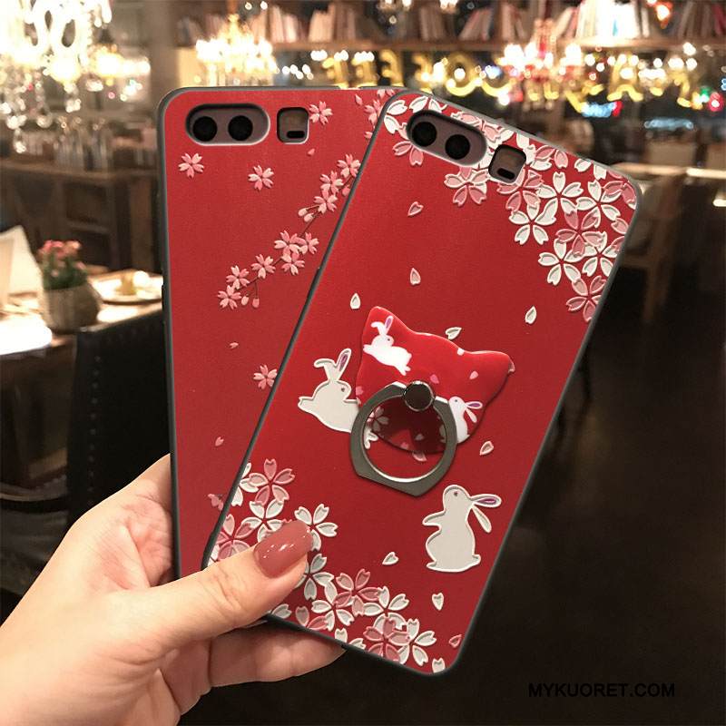 Kuori Huawei P10 Plus Silikoni Ripustettavat Koristeet Punainen, Kotelo Huawei P10 Plus Trendi Puhelimen Kuoret